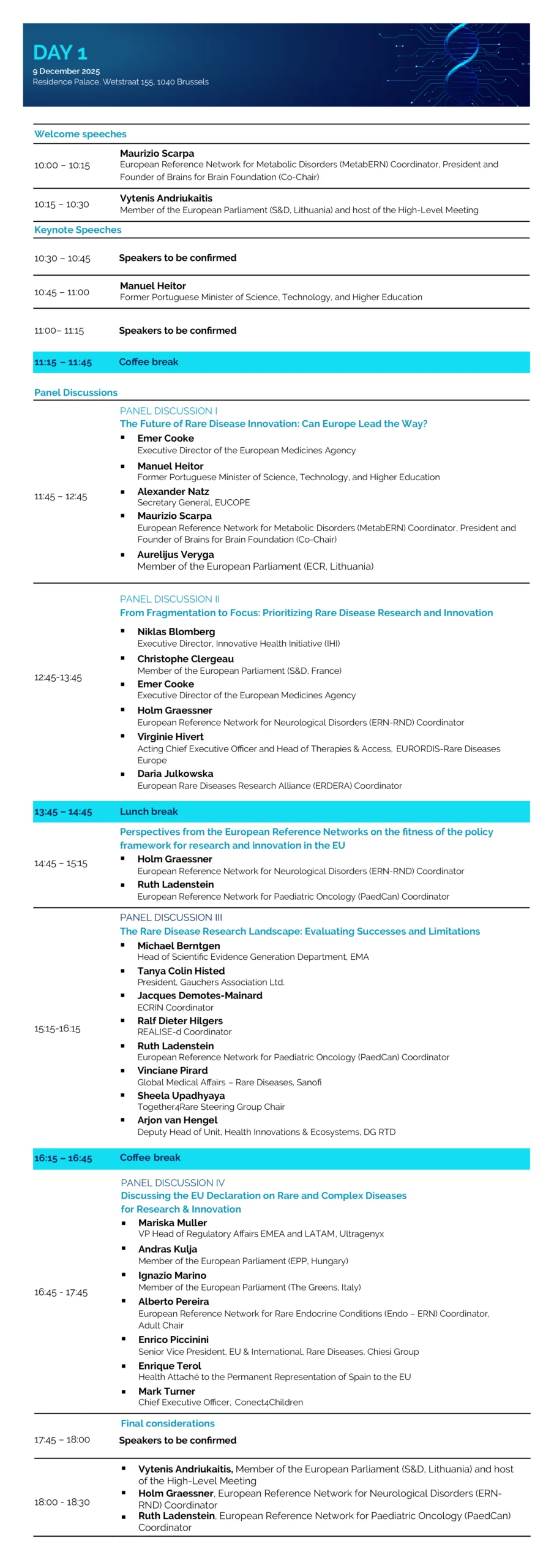 day 1 agenda